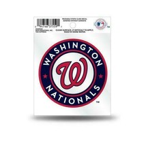 WASHINGTON NATIONALS LOGO REUSABLE STATIC CLING DECAL NEW &amp; OFFICIALLY L... - £3.11 GBP