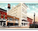 Benjamin Franklin Hotel Street View Saginaw Michigan MI WB Postcard V20 - $4.90