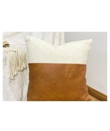 Boho Throw Pillow Cover, Decorative Woven Striped w/ Tassels Brown and O... - £7.73 GBP