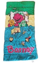 90s Barney Sleeping Bag Sleepover Bed Comforter Bedtime Dinosaur Storytime - $21.10