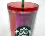 Starbucks 2021 Rainbow Color blend  16 oz Tumbler Cup with Lid and straw - $13.81