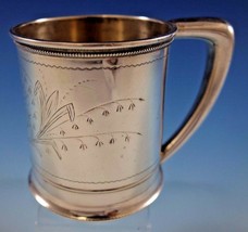 Whiting Sterling Silver Baby Child&#39;s Cup Mug w/ Bleeding Hearts #151J Dated 1875 - £305.18 GBP
