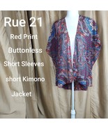 Rue21 Red Print Buttonless Shirt Kimono Size S - £11.05 GBP