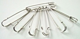7 pieces 3&quot; Extra Large Safety Pins Sewing Shop Hobbies Display Keys Fabric New - £7.73 GBP