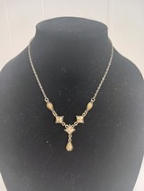 Vintage Lia Sophia Teardrop Statement Necklace 29&quot;-34&quot; - $202.06 MXN