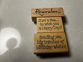 Lot of 3-SAYING - Wood Mounted Rubber Stamps Darcie’s Stamps Rosa - £13.98 GBP