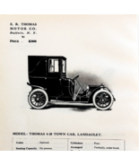1908 ER Thomas Model 4-20 Town Car Print Catalog Advertisement Automobil... - $29.99
