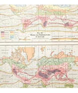 1920 World Map Winds Temperatures January July Summer Winter Vintage DWQ5 - $557.91 MXN