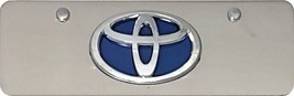 TOYOTA 3D CHROME/ BLUE LOGO  MINI STAINLESS STEEL VANITY PLATE   4&quot; x 12 &quot; - $35.00