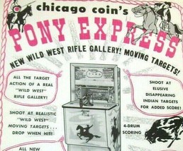 Pony Express Arcade FLYER 1962 Original NOS Rifle Shooting Game Chicago Coin - £26.54 GBP