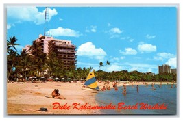 King Kahanomoku Beach Waikiki Hawaii HI UNP Chrome Postcard G18 - £3.20 GBP