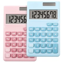 2 Pieces Basic Standard Calculators Small Digital Desktop Calculator With 8-Digi - £12.89 GBP
