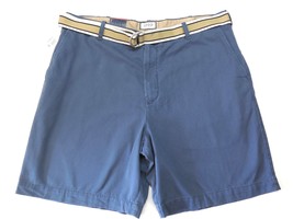 IZOD Flat Front Bermuda Shorts Mens size 40 Blue with Belt - $22.49