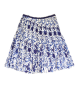 Dressbarn Skirt Womens 18 Blue White Pleated Floral Layered Cottagecore ... - $16.54