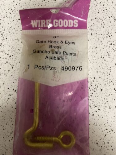 Hill man Wire Goods 3” Gate Hook &amp; Eyes Brass  - $0.99