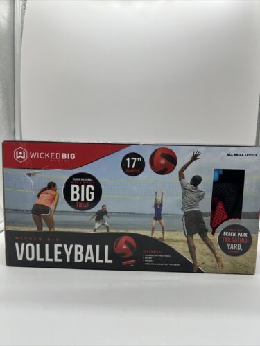 Wicked Big Sports 17 &quot; Volleyball With Pump Backyard Beach Family Games - $10.84