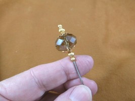 (U-18) Austrian crystal glass smoky 1 bead gold tone hatpin Pin hat pins JEWELRY - £8.28 GBP
