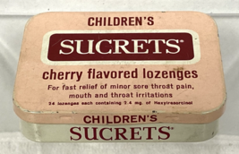 Vintage Pink Childrens Sucrets Cherry Flavored Lozenges Advertising Medi... - $9.90