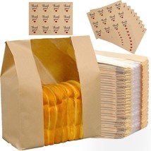 120 Counts Paper Bread Loaf Bags, 12 X 8.3 X 4 Inch Bakery Bags With Front Windo - £40.00 GBP