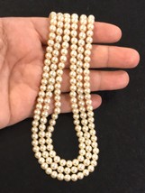 Vintage Three Strand Faux Pearl ?Layer Collar Necklace 15” - £51.13 GBP