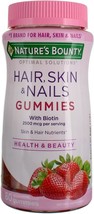 Nature&#39;s Bounty Optimal Solutions Hair, Skin and Nails Gummies, 80 ea (Pack of 2 - £33.56 GBP