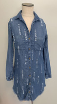 Anthropologie Cloth &amp; Stone Denim Blue Chambray Shirt Dress Women’s XS $148 - £29.87 GBP