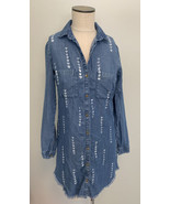 Anthropologie Cloth &amp; Stone Denim Blue Chambray Shirt Dress Women’s XS $148 - £30.27 GBP