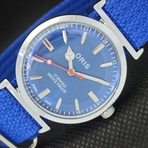 Art Deco Refurbished Vintage Oris Winding Swiss Mens Blue Watch 558a-a296377-6 - £18.36 GBP
