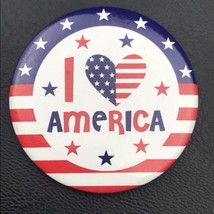 I Love America Patriotic Pin Button Pinback Heart USA - $12.95