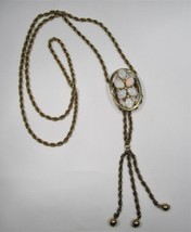 Vintage Art Deco 7.26tcw Opal Slide Tassel Necklace Gold Filled C1143 - £153.02 GBP