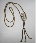 Vintage Art Deco 7.26tcw Opal Slide Tassel Necklace Gold Filled C1143 - £150.04 GBP