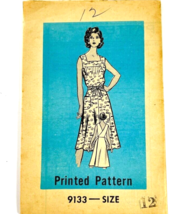 Vintage Mail Order Sewing Printed Pattern Dress Sz 12 Factory Folded 9133 - $24.99