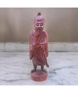 Hand carved, wooden figurine, 6 inches, several scratches on stain, - $20.00