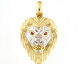 Lion Men&#39;s Charm 10kt Yellow and White Gold 384807 - £535.08 GBP