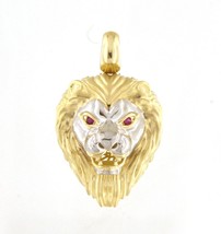 Lion Men&#39;s Charm 10kt Yellow and White Gold 384807 - £525.56 GBP