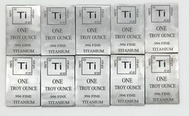 Lot of 10 x 1 Ounce Oz , Titanium Bullion Bar .996 Fine, Pure Titanium ,... - $88.11