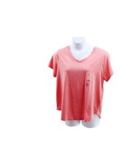Women T-Shirt Style &amp; Co Plus Size Solid Burnout T-Shirt Size 1X Coral - $225.99 MXN