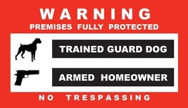 Trained Guard Dog + Armed Homeowner Security Stickers / 6 Pack + FREE Sh... - £4.51 GBP