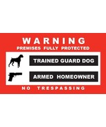 Trained Guard Dog + Armed Homeowner Security Stickers / 6 Pack + FREE Sh... - £4.52 GBP