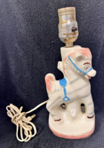Vintage 1950s Pottery Horse Zebra Lamp Childrens Bedroom 10 Inch No Shade - $24.26