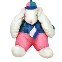 Vintage Department 56 White Nylon Bunny Rabbit Stuffed Animal Plush Toy Soft - £44.80 GBP