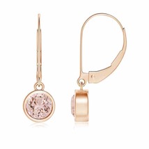 Natural Morganite Drop Earrings for Women, Girls in 14K Gold (Grade-AAA , 5MM) - £416.54 GBP