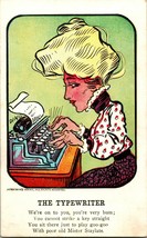 Vtg Postcard c 1911 - The Typewriter Postcard Comic - Aurochrome Series UNP - £11.06 GBP