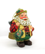 Fisherman Santa Claus Creel Rod Net Fish Hanging Christmas Ornament  Decor - $187.78 MXN