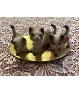 Vintage Siamese Cats Miniature Figurines Lot 3 Bone China Ceramic Bradle... - $564.50 MXN