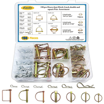 Hitch Pins Clip Pins 190Pcs, Linch and PTO Pins for Trailers Tractors Trucks Tow - £39.59 GBP