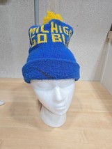 Vtg 90s Distressed University Michigan Wolverines Spell Out Pom Knit Bea... - $11.30