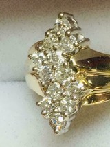 1 Ct Simulated Cluster 14K Yellow Gold Plated Diamond Cocktail Engagement Ring - £61.42 GBP
