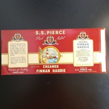 Creamed Finnan Haddie Can Label SS PIERCE Red Tin 1920 Boston New England VTG - £5.47 GBP