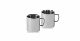 Stainless Steel 150Ml Double Wall Steel Tea Cups Steel Coffee Mugs for Kids 2Pcs - £11.98 GBP
